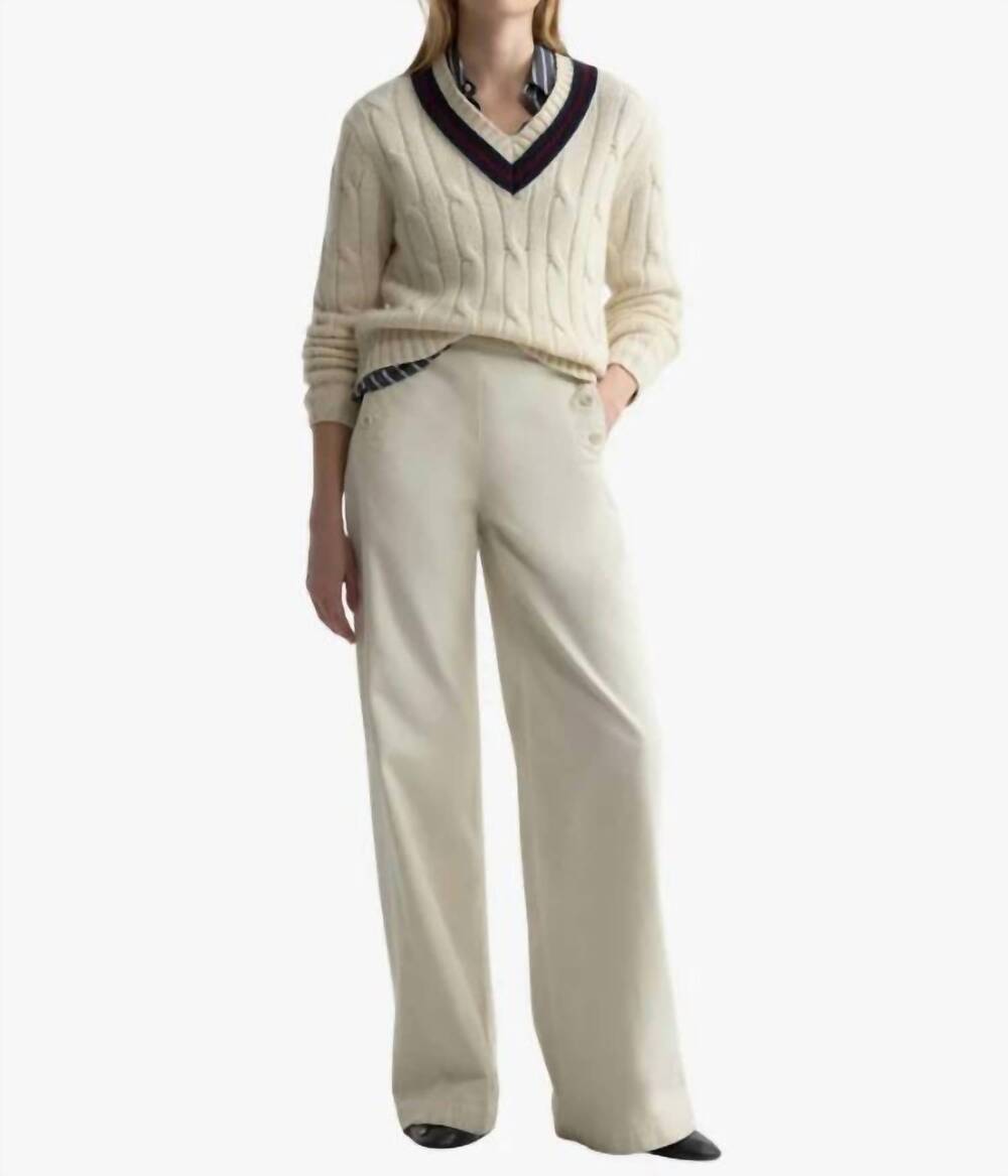 NEW NILI LOTAN reed cotton pants in stone